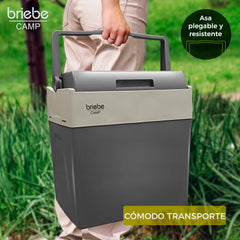 Nevera briebe Camp Portátil Eléctrica de Viaje Camping 28L Gris