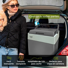 Nevera briebe Camp Portátil Eléctrica de Viaje Camping 28L Gris
