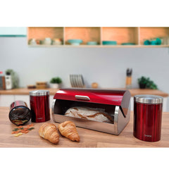Set Metallic Panera + 3 Botes Rojo/Inox