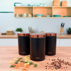 Set Metallic Panera + 3 Botes Negro/Oro Rosa