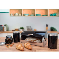 Set Metallic Panera + 3 Botes Negro/Inox