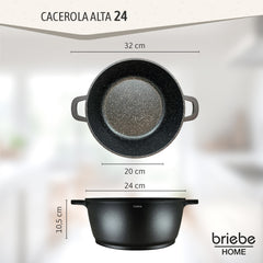 Cazuela alta Black Titanium Ø 24