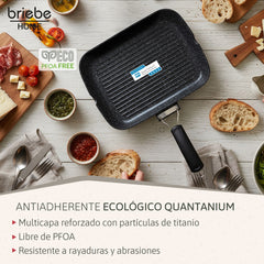 Grill Asador Ondulado Black Titanium 34x24cm