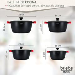 Batería Cocina Black Titanium Ø 16-20-24-28 cm