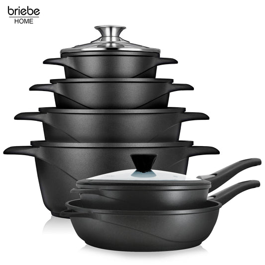 Batería Cocina Inducción + Juego Sartenes Granitec MGK1819