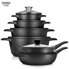 Batería Cocina Inducción + Juego Sartenes Granitec MGK1219