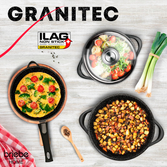 Batería Cocina Inducción + Juego Sartenes Granitec MGK1819