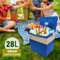 Nevera briebe Camp Portátil Eléctrica de Viaje Camping 28L Azul