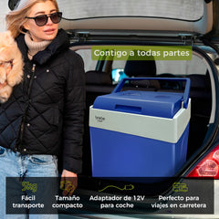 Nevera briebe Camp Portátil Eléctrica de Viaje Camping 28L Azul