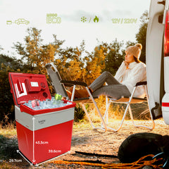 Nevera briebe Camp Portátil Eléctrica de Viaje Camping 28L Roja