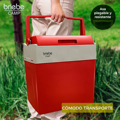 Nevera briebe Camp Portátil Eléctrica de Viaje Camping 28L Roja