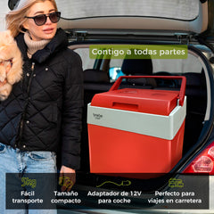 Nevera briebe Camp Portátil Eléctrica de Viaje Camping 28L Roja