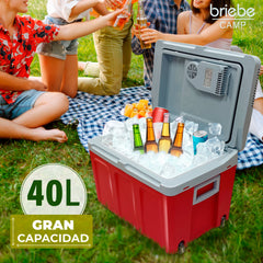Nevera briebe Camp Portátil Eléctrica de Viaje Camping 40L Roja