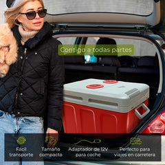 Nevera briebe Camp Portátil Eléctrica de Viaje Camping 40L Roja