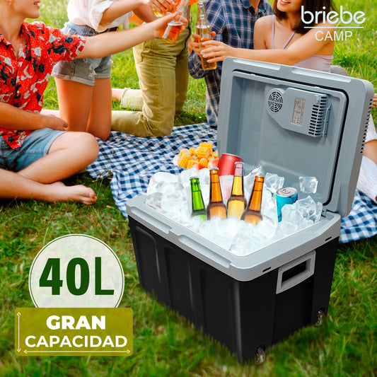 Nevera briebe Camp Portátil Eléctrica de Viaje Camping 40L Negra