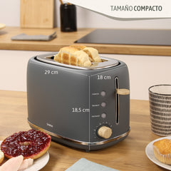 Tostador Nordic 2 rebanadas Gris