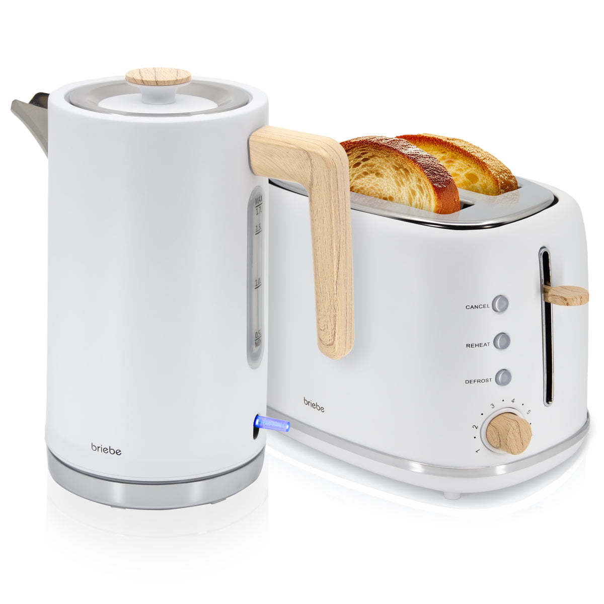 Set Nordic Tostador 2 rebanadas + Hervidor Blanco