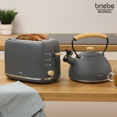 Set Nordic Tostador 2 rebanadas + Tetera Gris