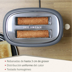 Set Nordic Tostador 2 rebanadas + Tetera Gris