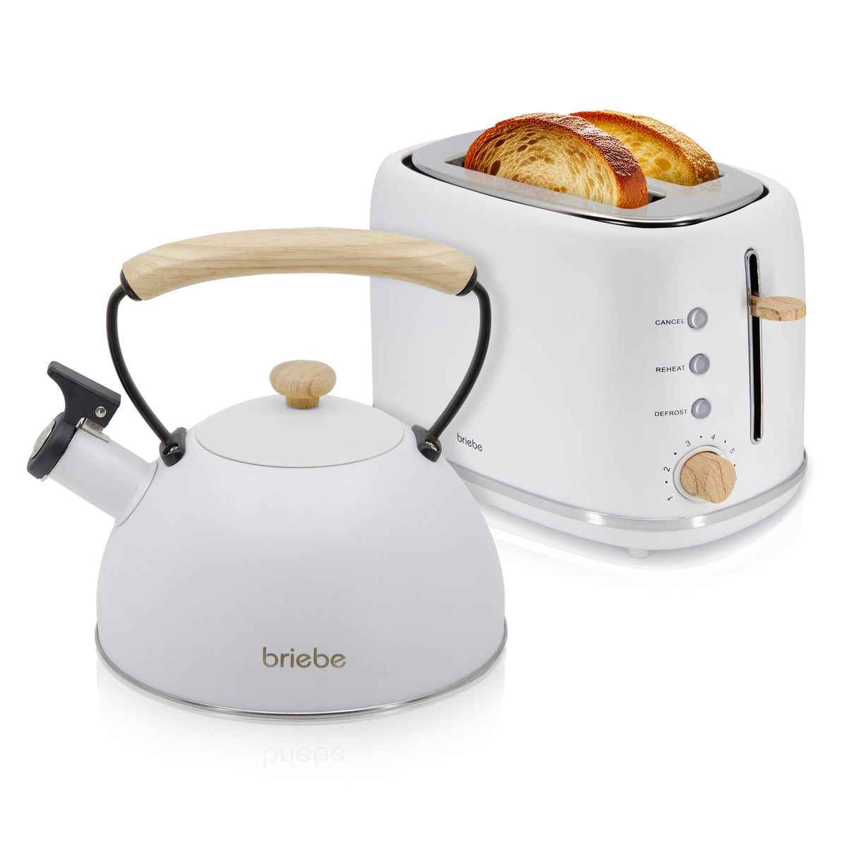 Set Nordic Tostador 2 rebanadas + Tetera Blanco