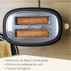 Set Nordic Tostador 2 rebanadas + Tetera Negro