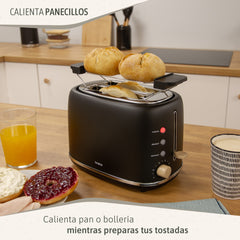 Set Nordic Tostador 2 rebanadas + Tetera Negro
