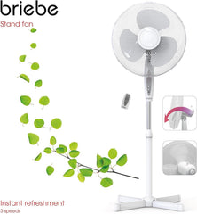 Ventilador de Pie Altura Regulable 100-125cm blanco FN122397W