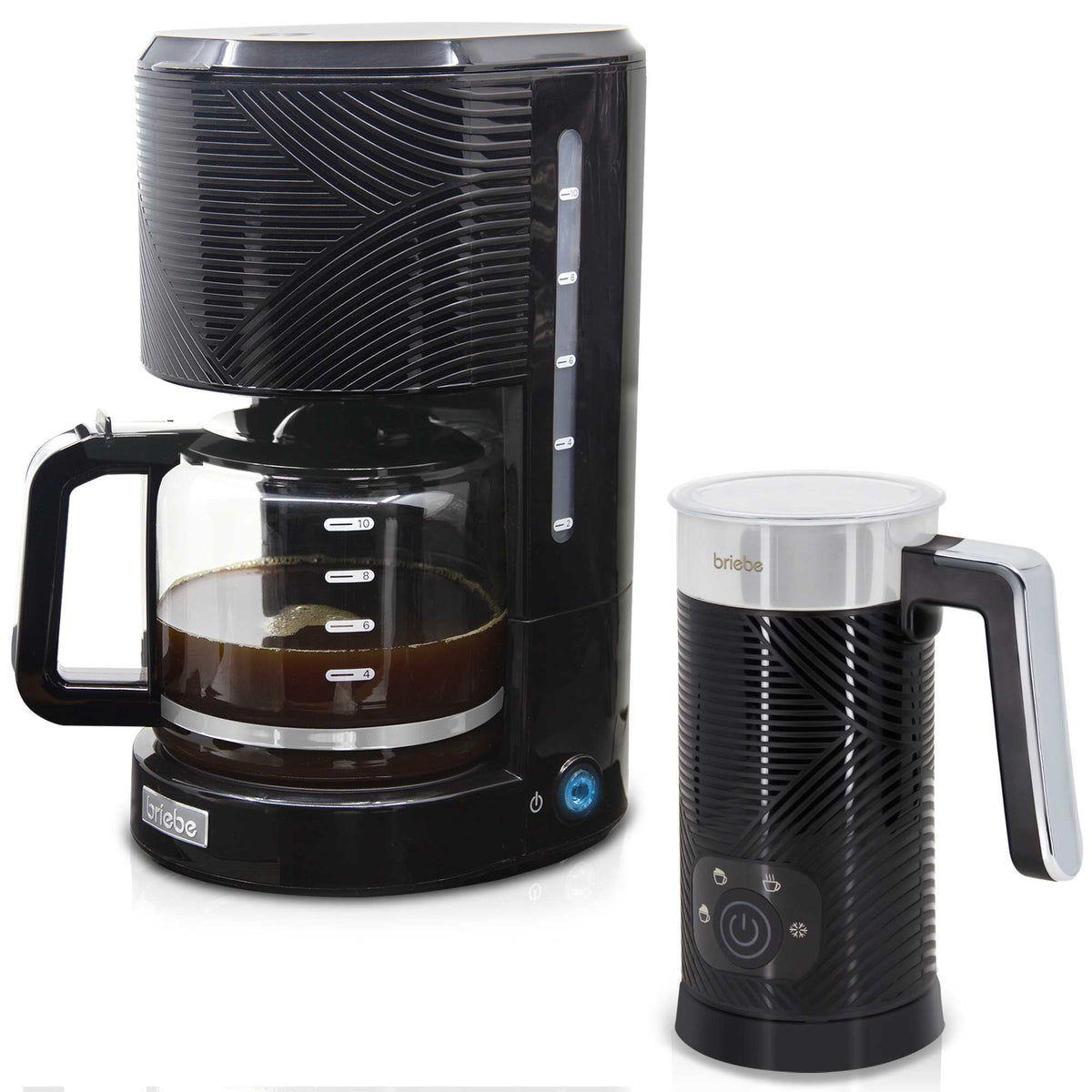 Set Cafetera+Espumador Elegance Negro