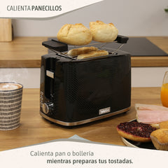 Set Tostador+Hervidor+Cafetera+Espumador Elegance Negro