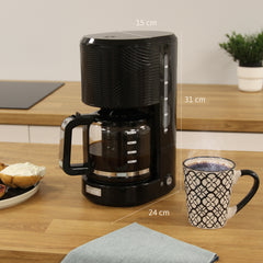 Set Tostador+Hervidor+Cafetera+Espumador Elegance Negro