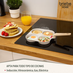 Sartén Inducción Tortitas 4 Huevos Fritos o Poché