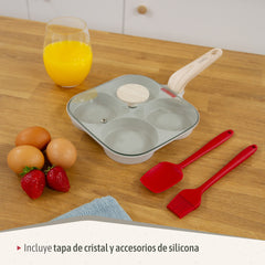 Sartén Inducción Tortitas 4 Huevos Fritos o Poché