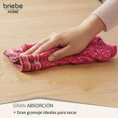 Set de 12 Paños de Cocina briebe Home 100% Algodón Rizo 50X50cm, Alta Absorción y Suavidad