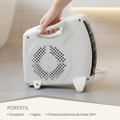 Calefactor Ventilador Eléctrico Portátil 2000W HT1181 Blanco