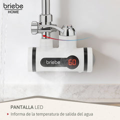 Grifo / Ducha Eléctrico Instantáneo de Pared para Baño Agua Caliente al Instante Indicador Temperatura Bajo Consumo