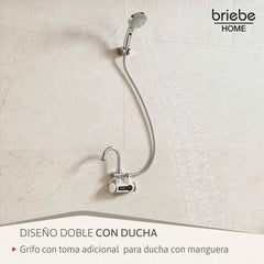 Grifo / Ducha Eléctrico Instantáneo de Pared para Baño Agua Caliente al Instante Indicador Temperatura Bajo Consumo