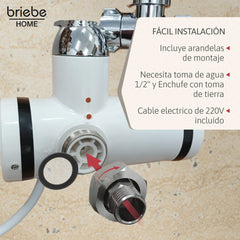 Grifo / Ducha Eléctrico Instantáneo de Pared para Baño Agua Caliente al Instante Indicador Temperatura Bajo Consumo