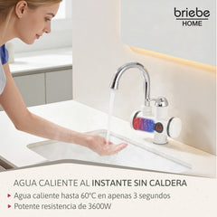 Grifo Eléctrico Instantáneo de Mesa para Cocina Agua Caliente al Instante Indicador Temperatura Bajo Consumo