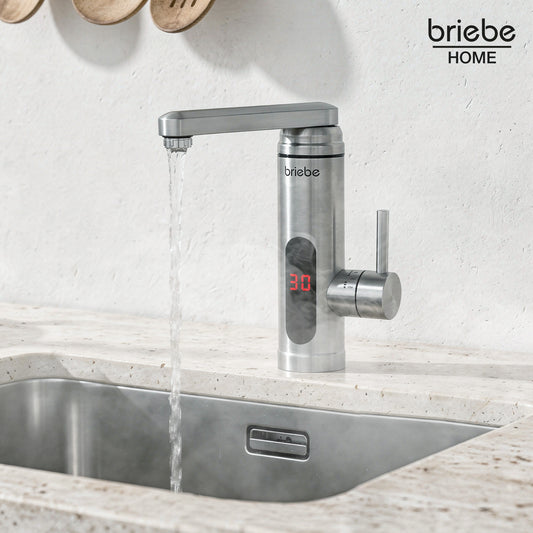 Grifo Eléctrico Instantáneo de Mesa para Cocina / Baño Agua Caliente al Instante Indicador Temperatura Acero Inox Bajo Consumo