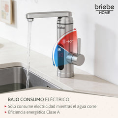 Grifo Eléctrico Instantáneo de Mesa para Cocina / Baño Agua Caliente al Instante Indicador Temperatura Acero Inox Bajo Consumo