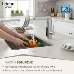 Grifo Eléctrico Instantáneo de Mesa para Cocina / Baño Agua Caliente al Instante Indicador Temperatura Acero Inox Bajo Consumo