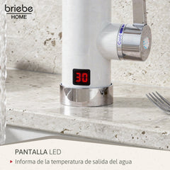 Grifo Eléctrico Instantáneo de Mesa para Cocina / Baño Agua Caliente al Instante Indicador Temperatura Bajo Consumo