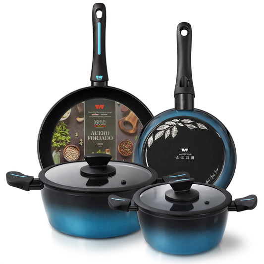 Batería Cocina MARE Inducción Acero Forjado 6 Piezas Fabricada en España