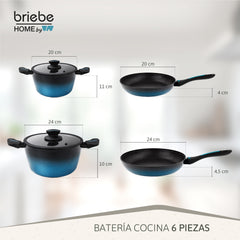Batería Cocina MARE Inducción Acero Forjado 6 Piezas Fabricada en España