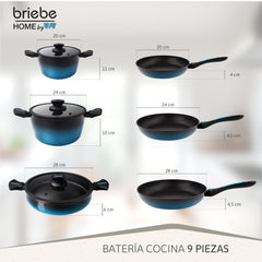 Batería Cocina MARE Inducción Acero Forjado 9 Piezas Fabricada en España