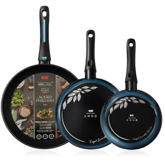 Juego de 3 Sartenes MARE Inducción Acero Forjado Ø 20-24-28 cm Fabricadas en España