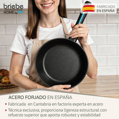 Juego de 3 Sartenes MARE Inducción Acero Forjado Ø 20-24-28 cm Fabricadas en España