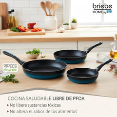 Juego de 3 Sartenes MARE Inducción Acero Forjado Ø 20-24-28 cm Fabricadas en España