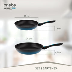 Juego de 2 Sartenes MARE Inducción Acero Forjado Ø 20-24 cm Fabricadas en España