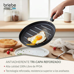 Grill Asador Rayas MARE Inducción Acero Forjado Ø 28 cm Fabricado en España